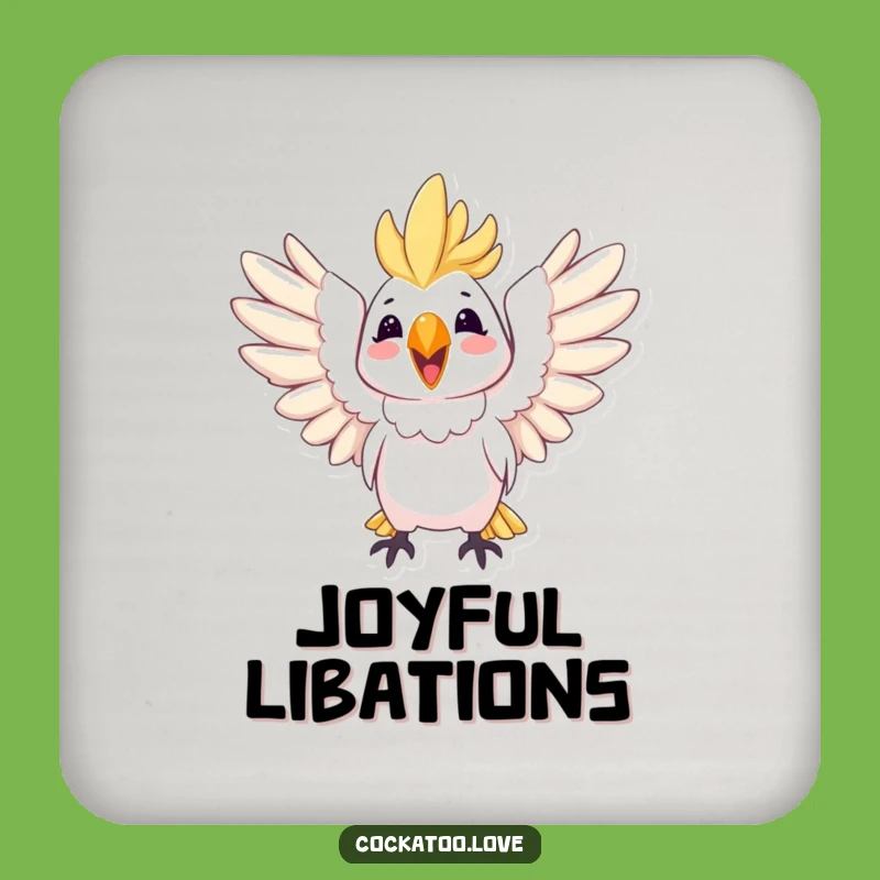 Funny Joyful Cockatoo Coaster: Sip with a Smile, Perfect Humorous Gift!