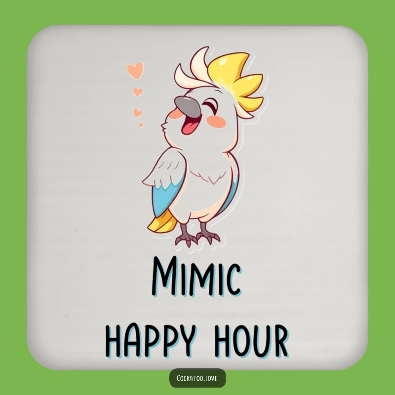 Funny Mimicking Cockatoo Coasters: Sound Impression, Protect & Amuse