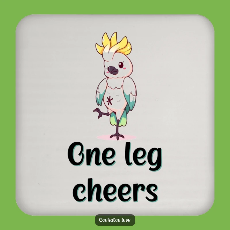 Funny Cockatoo Balance Coaster - Protect Surfaces with Flair, a Hilarious Gift!