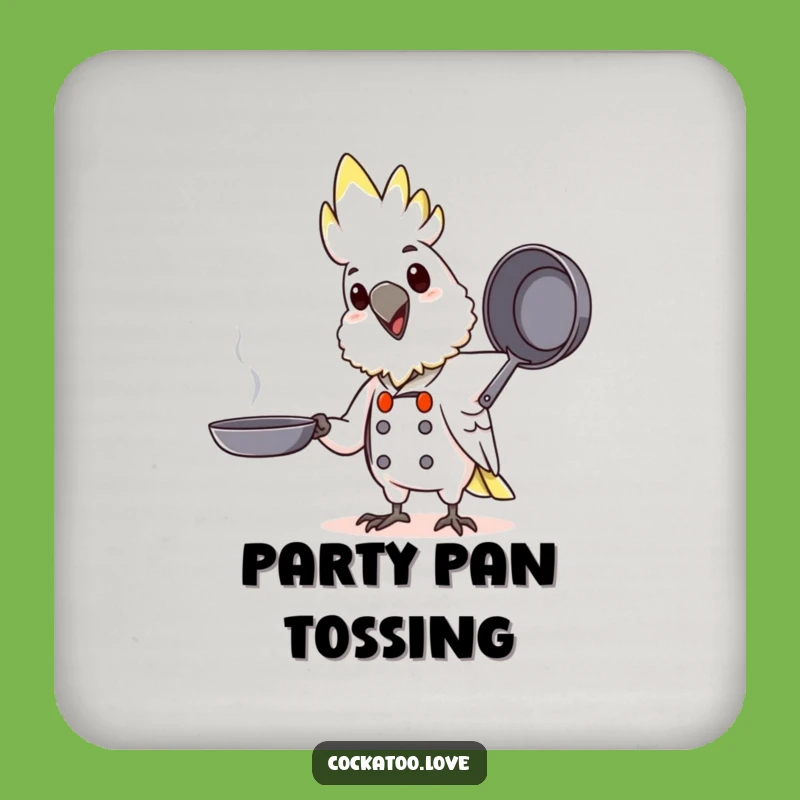 Funny Chef Cockatoo Drink Coaster: Protect Surfaces with Culinary Charm