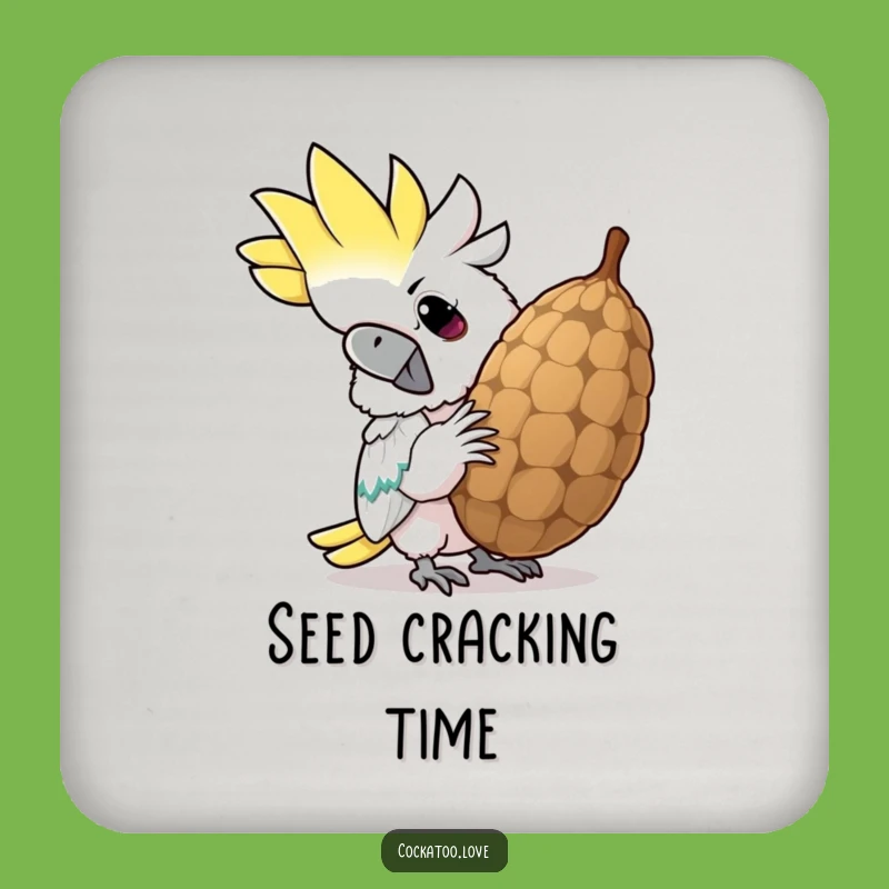 Funny Cockatoo Grin Coaster: Protect Surfaces with Hilarious Bird Art, Unique Funny Gift