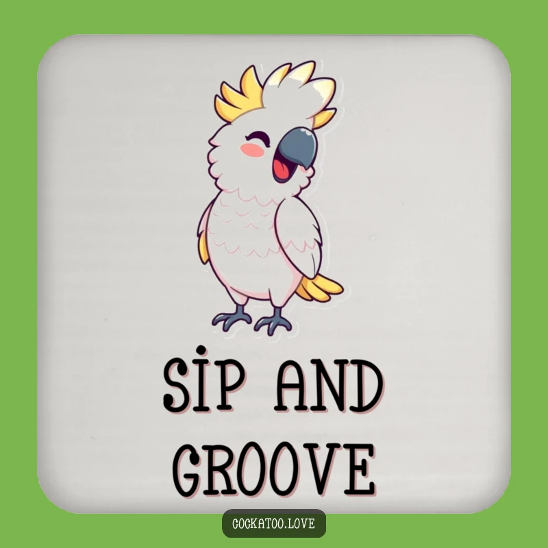 Funny Cockatoo Rhythm Coaster - Protect Surfaces with Beat, a Hilarious Gift!