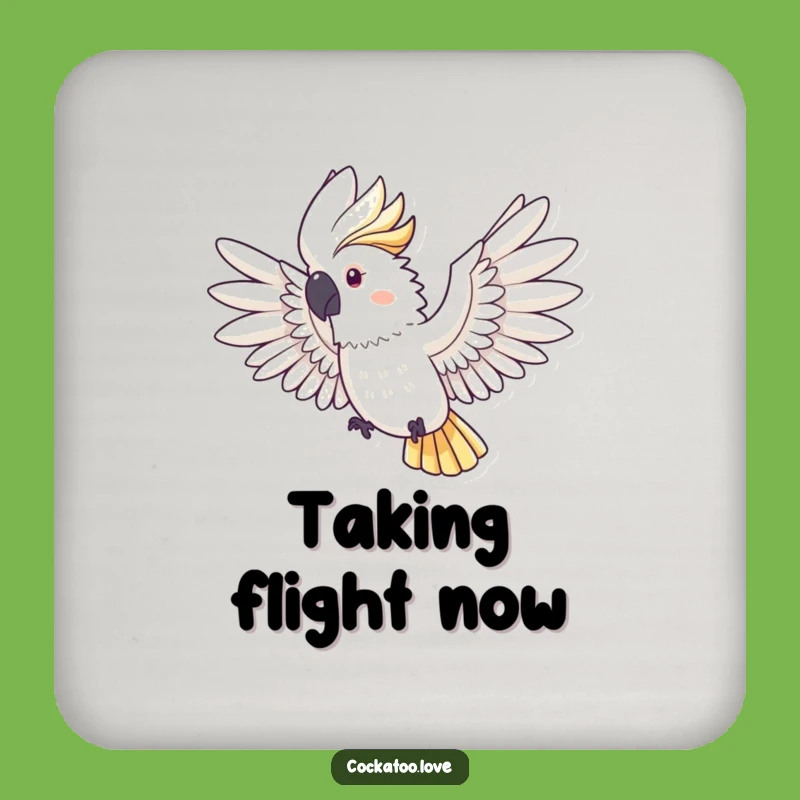 Funny Cockatoo Flight Coasters - Protect Surfaces with Bird Art