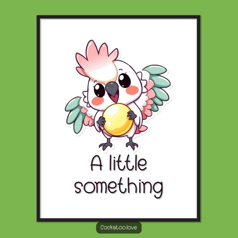 Funny Playful Cockatoo Poster: Add Charm and Humor to Your Walls!