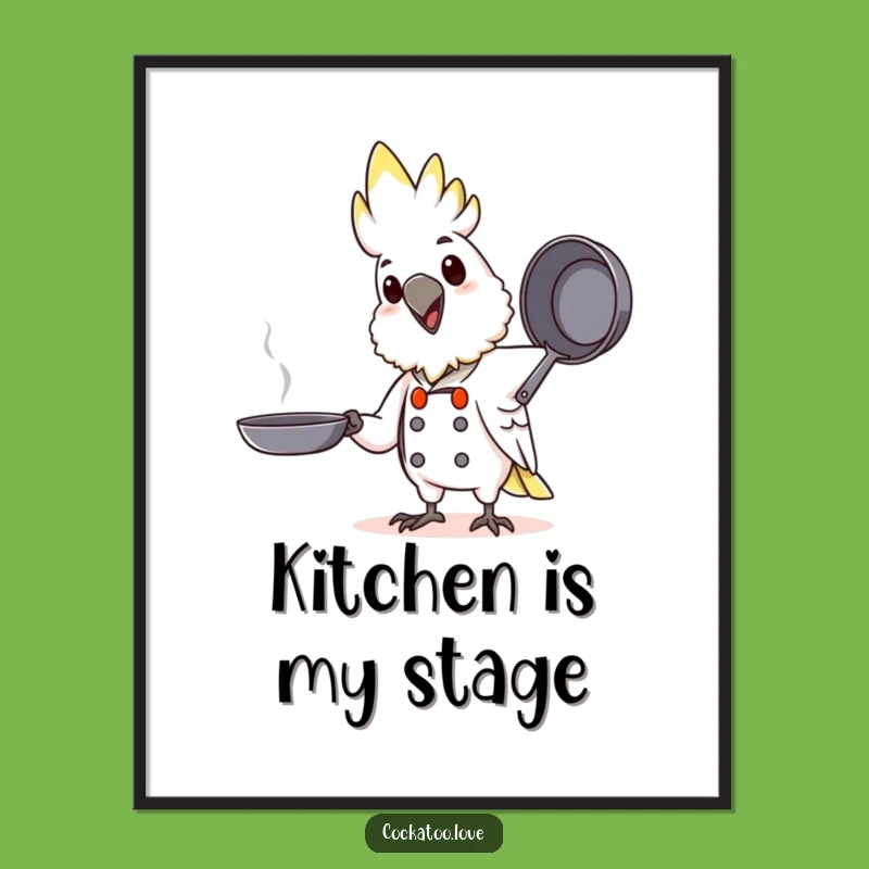 Funny Chef Cockatoo Poster: Add Culinary Joy to Your Walls