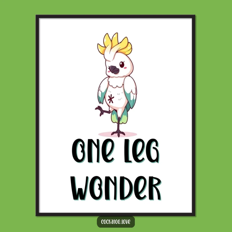 Funny Cockatoo Balance Poster - Quirky Art for a Hilarious Gift!