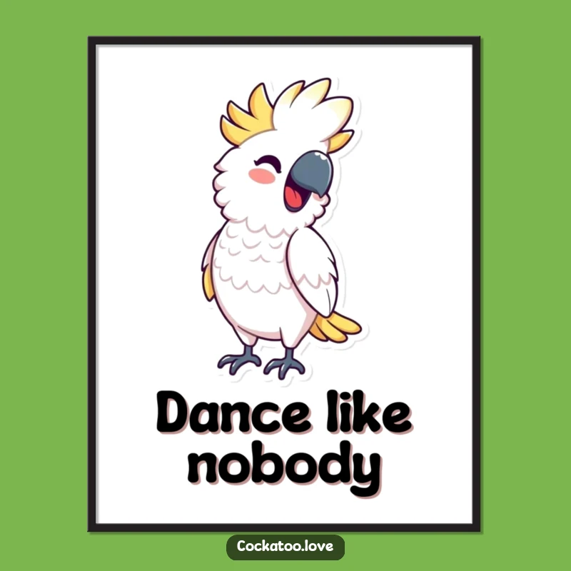 Funny Cockatoo Rhythm Poster - Groovy Art for a Hilarious Gift!
