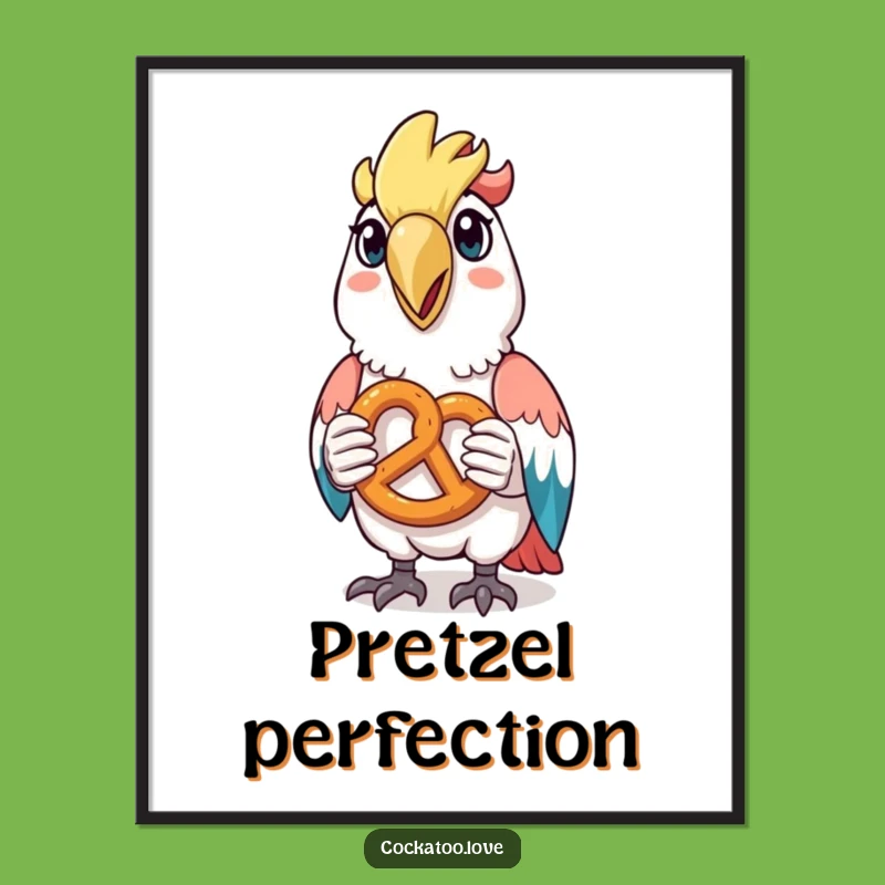 Funny Cockatoo Pretzel Poster: Snack Art Fun, The Ultimate Happy Gift!