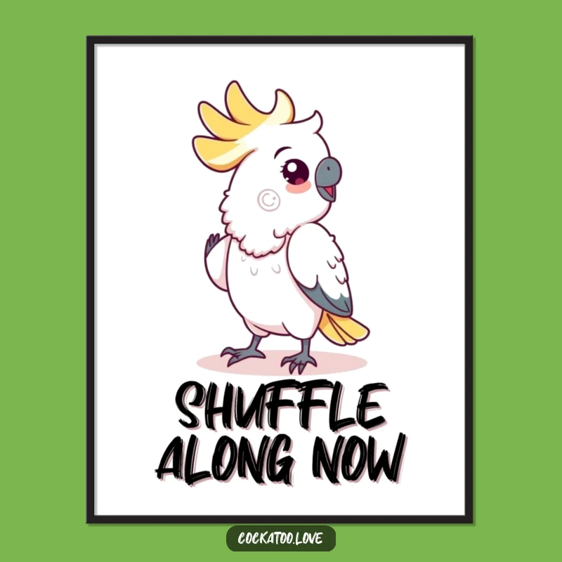 Funny Cockatoo Dance Poster: Hilarious Bird Art Print for a Groovy Vibe, Funny Gift