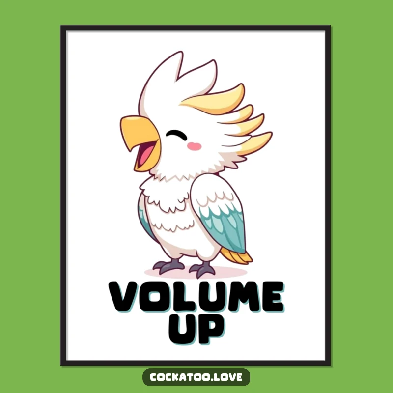 Funny Cockatoo Squawk Poster - Cheerful Bright Beak Bird Wall Art, Ideal Humorous Gift