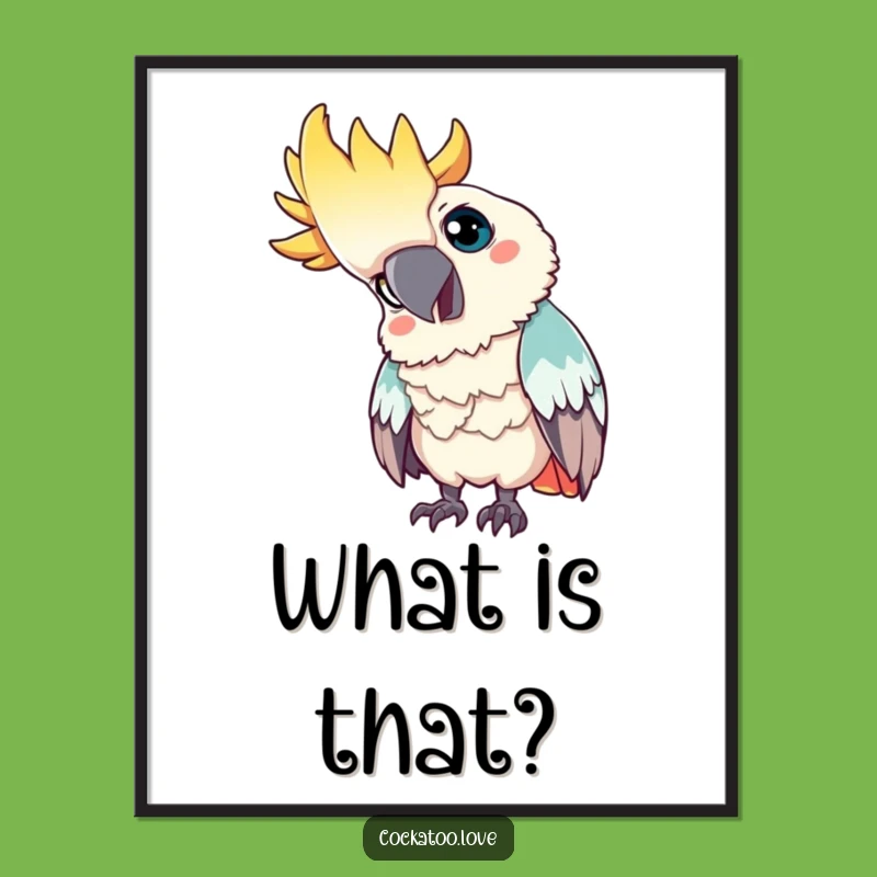 Funny Curious Cockatoo Poster: Add Intrigue and Humor to Your Walls!