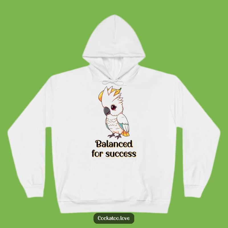 Cozy Funny Cockatoo Fruit Balance Hoodie a Warm Focused Gift