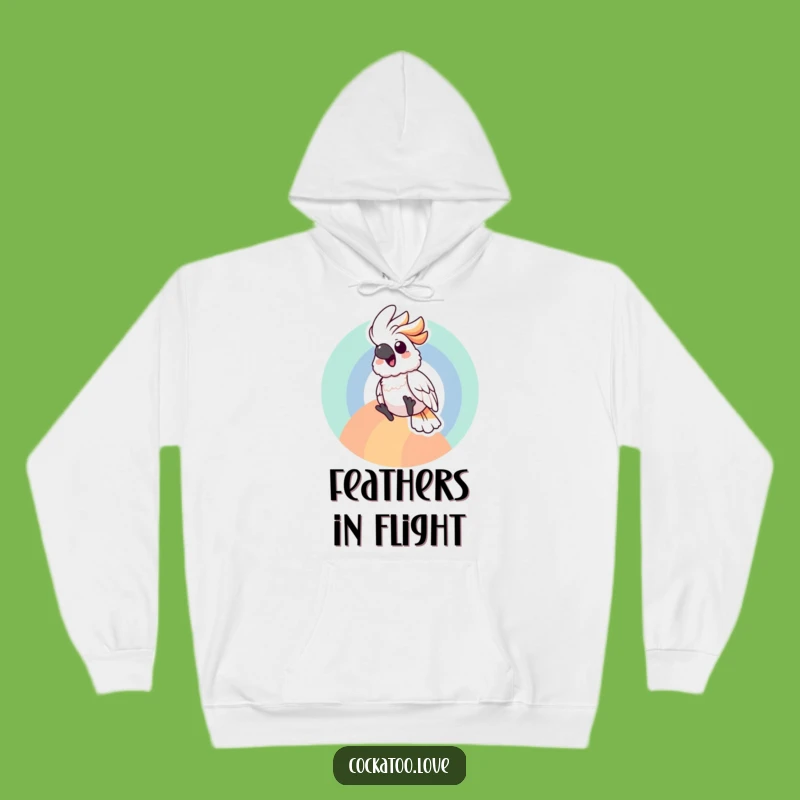 Happy Cockatoo Rainbow Hoodie: Gleeful Sliding Bird Sweatshirt, Cozy Fun Gift!