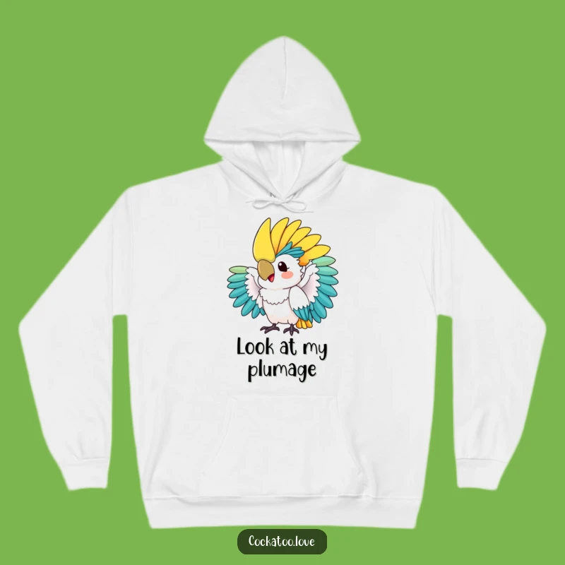 Funny Cockatoo Crest Fan Hoodie: Stay Cozy and Chic with This Tropical Bird Design!