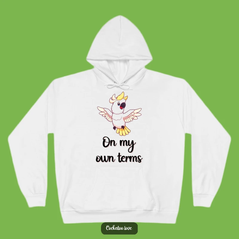 Funny Cockatoo Flight Hoodie - Cozy Happy Spread Wings Bird Sweatshirt, Great Humorous Gift