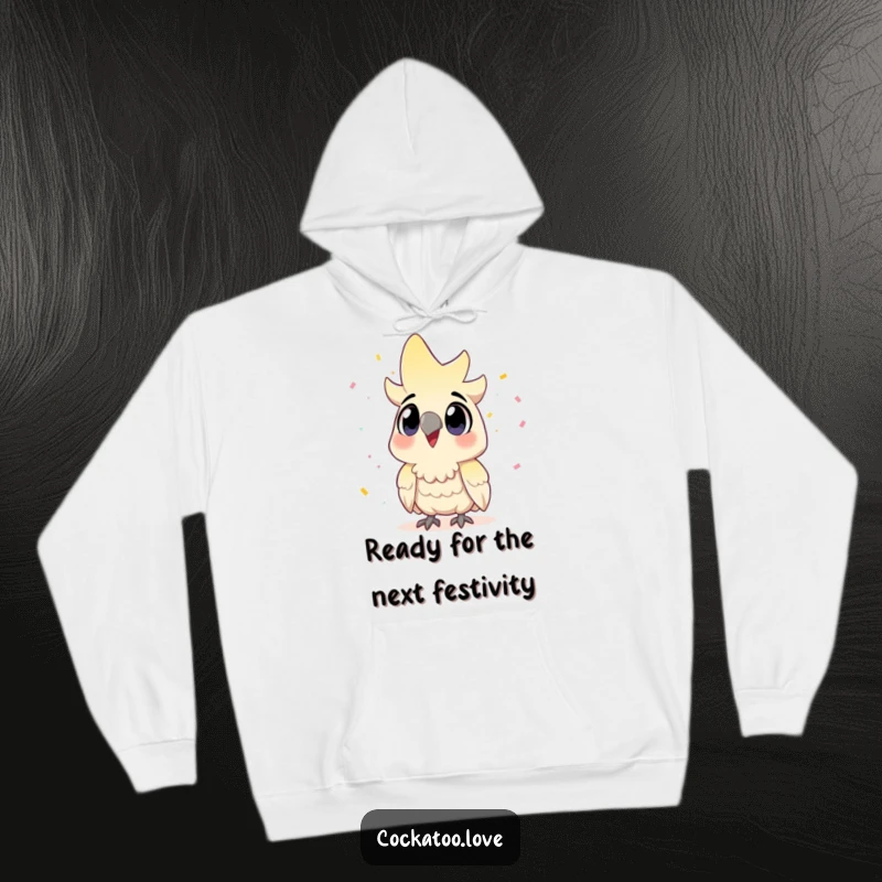 Funny Cockatoo Hoodie: A delighted bird caught in a celebratory cascade of confetti.