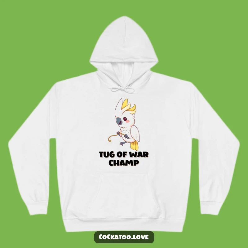 Funny Cockatoo Tug War Hoodie - Cozy & Playful Bird Hoodie Gift