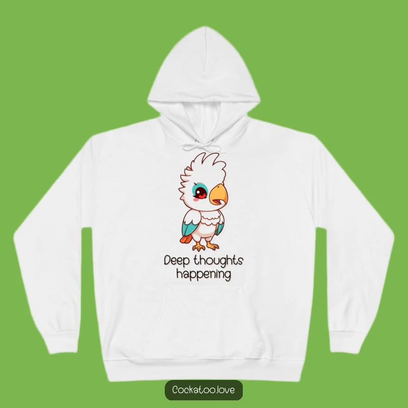 Funny Quizzical Cockatoo Hoodie: Cozy Up with Your Thoughts