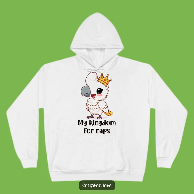 Funny Regal Cockatoo Hoodie: Comical Crowned Bird Sweatshirt, Ultimate Funny Gift