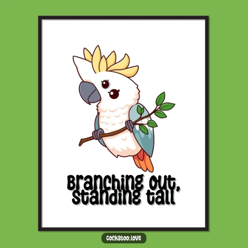 Free Printable Wall Art: Determined Cockatoo Funny Downloadable Decor