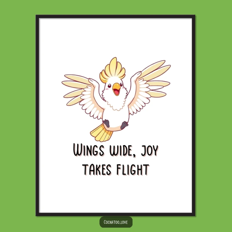 Free Printable Wall Art: Joyful Cockatoo Funny Downloadable Decor