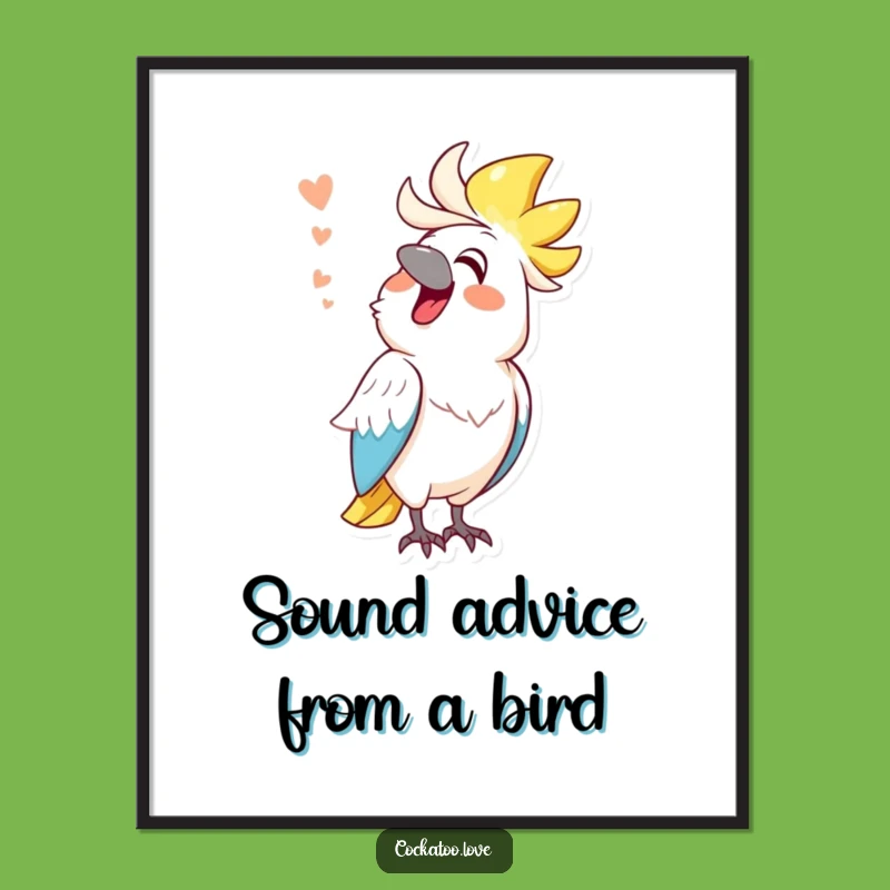 Funny Free Printable Wall Art: Cockatoo Mimic Downloadable Decor