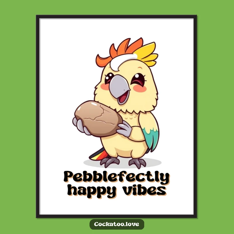 Funny Free Printable Wall Art: Cockatoo Pebble Gift Downloadable Decor