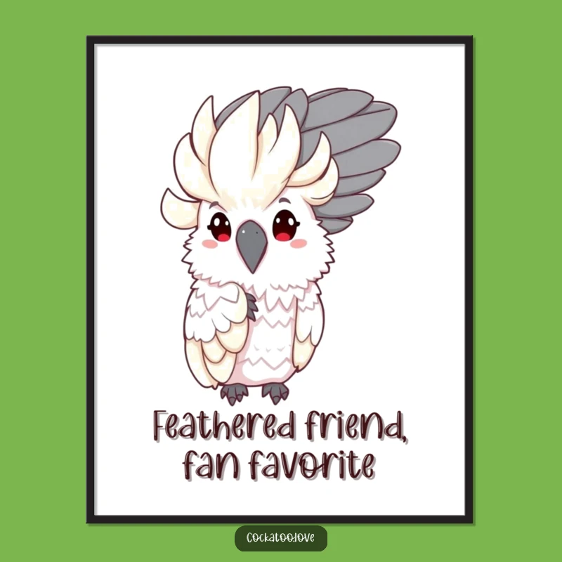 Funny Free Printable Wall Art: Shy Cockatoo - Whimsical Downloadable Decor!