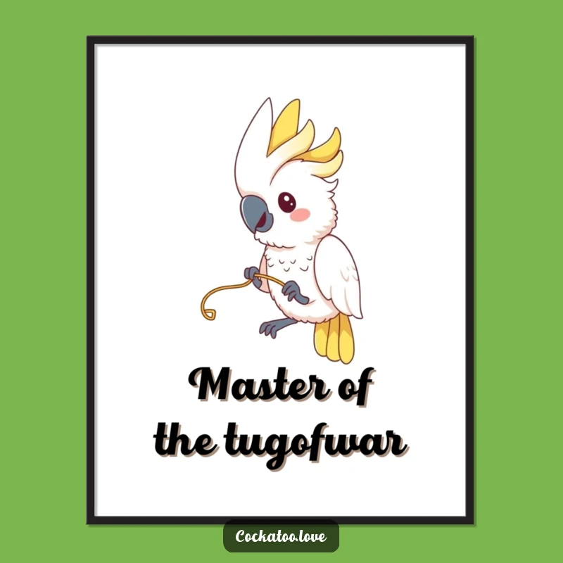 Funny Free Printable Wall Art: Playful Cockatoo String - Whimsical Decor!