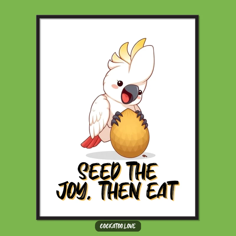 Cheerful Free Printable Wall Art: Happy Cockatoo - Delightful Decor