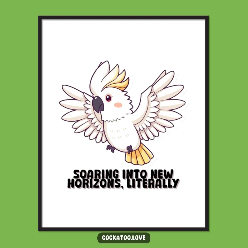 Free Printable Wall Art: Majestic Flying Cockatoo - Inspirational Decor!