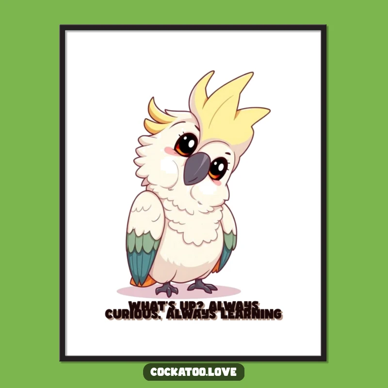 Free Printable Wall Art: Curious Cockatoo Funny Downloadable Decor