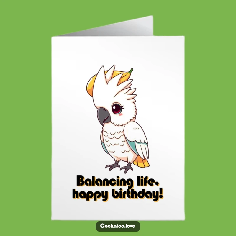 Free Printable Birthday Card: Focused Cockatoo Funny Downloadable Gift
