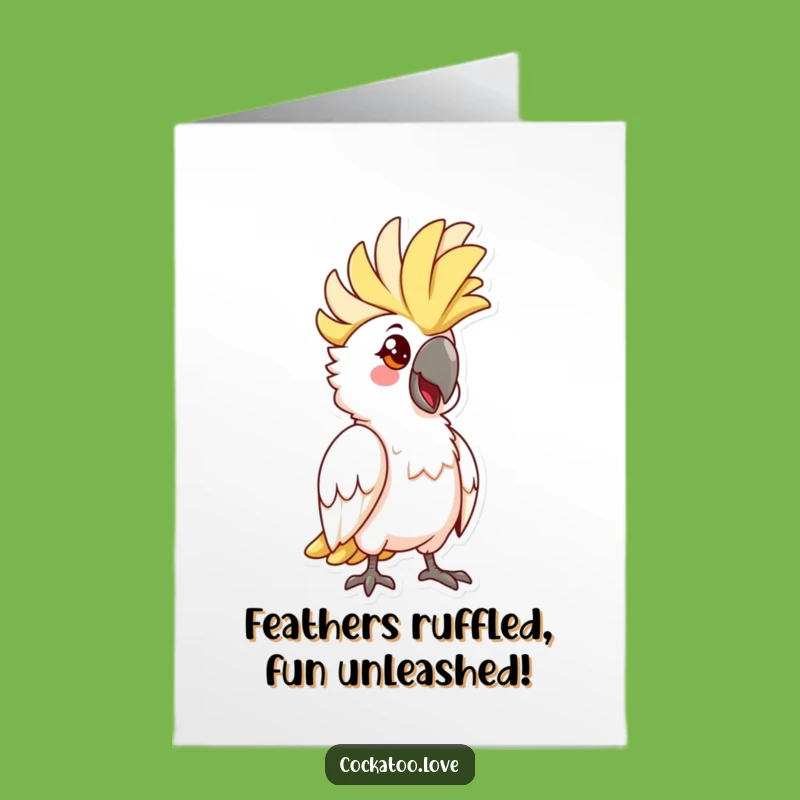 Free Printable Birthday Card: Funny Cockatoo Pose - Hilarious Downloadable Gift!