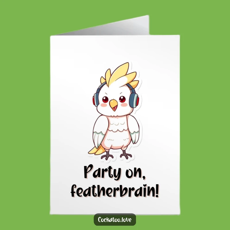 Free Printable Birthday Card: Cool Cockatoo DJ, Hilarious Downloadable Music Gift
