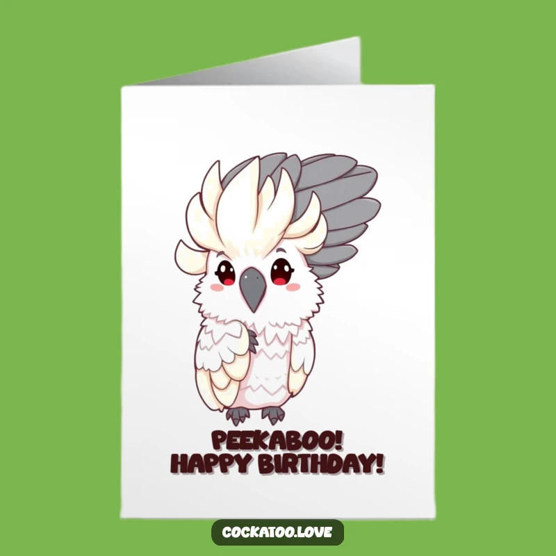Free Printable Birthday Card: Shy Cockatoo - Cute Downloadable Gift!