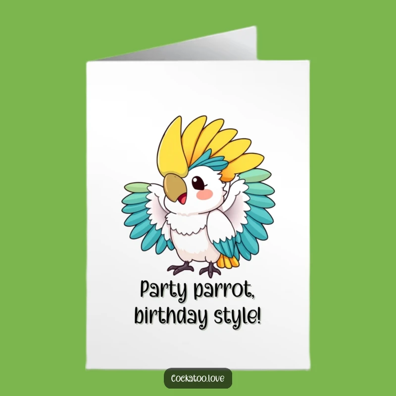 Free Printable Birthday Card: Vibrant Cockatoo Crest Fan Design for a Joyful Downloadable Gift
