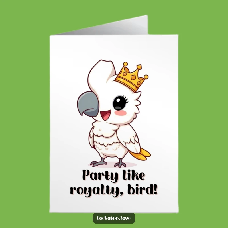 Funny Free Printable Cockatoo Birthday Card: Regal Bird Crown Design - Instant Download Gift