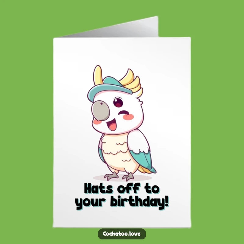 Free Printable Birthday Card: Giddy Cockatoo Funny Festive Downloadable Gift
