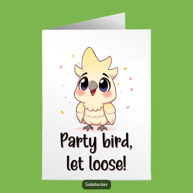 Free Printable Birthday Card: Funny Cockatoo Confetti Fun Downloadable Gift