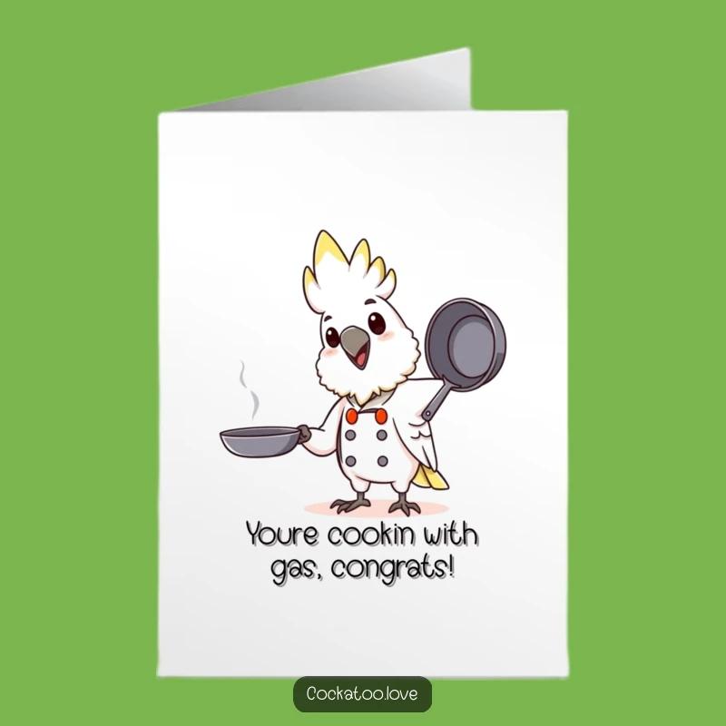 Free Printable Chef Cockatoo Congrats Card: Funny Cooking Success, Gift