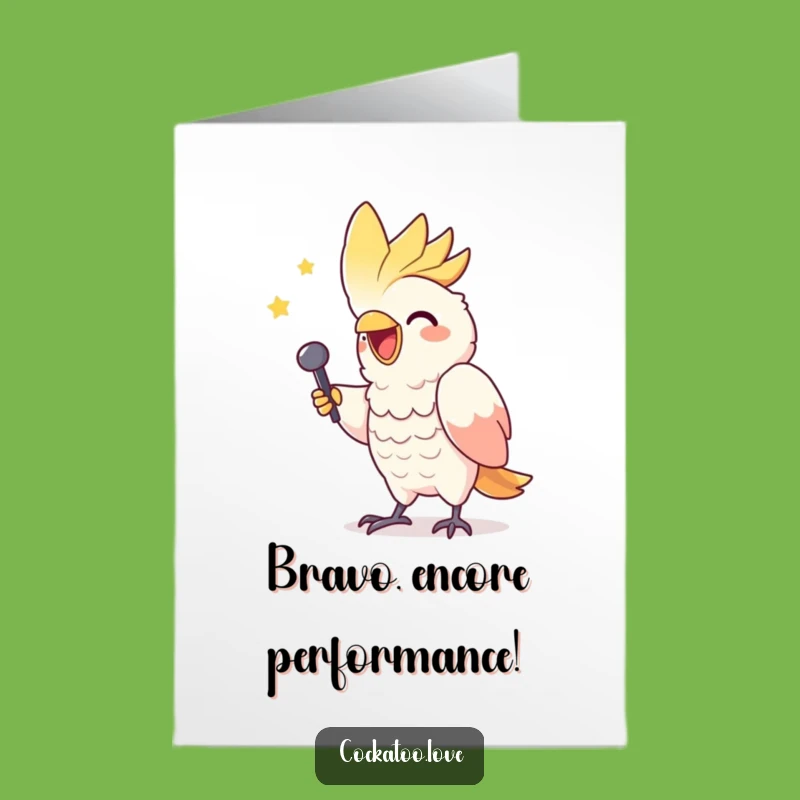 Free Printable Cockatoo Congrats Card: Funny Downloadable Encore for Your Success