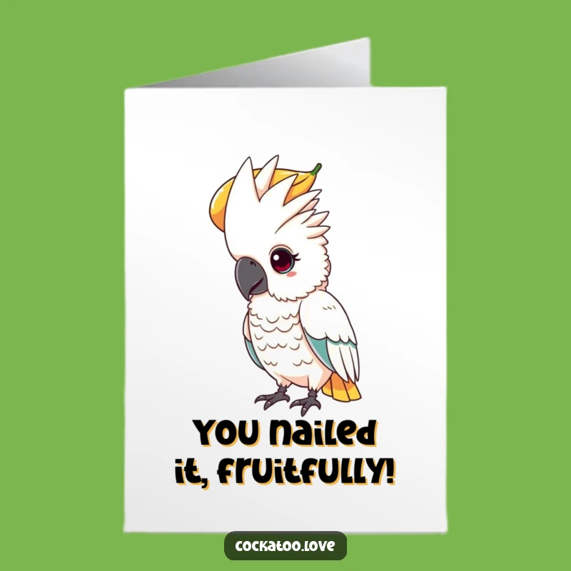 Free Printable Congrats Card: Determined Cockatoo Funny Downloadable Gift