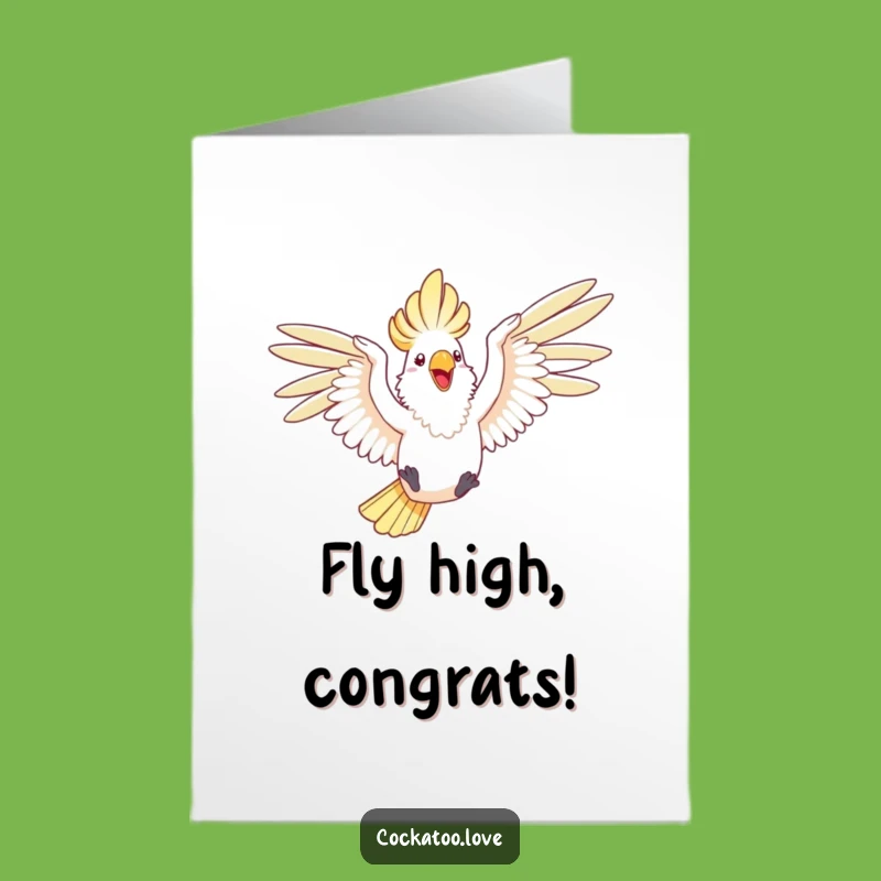 Free Printable Congrats Card: Exuberant Cockatoo Funny Downloadable Gift