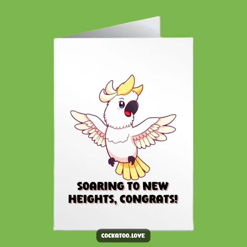 Free Printable Congrats Card: Flying Cockatoo Funny Downloadable Greeting