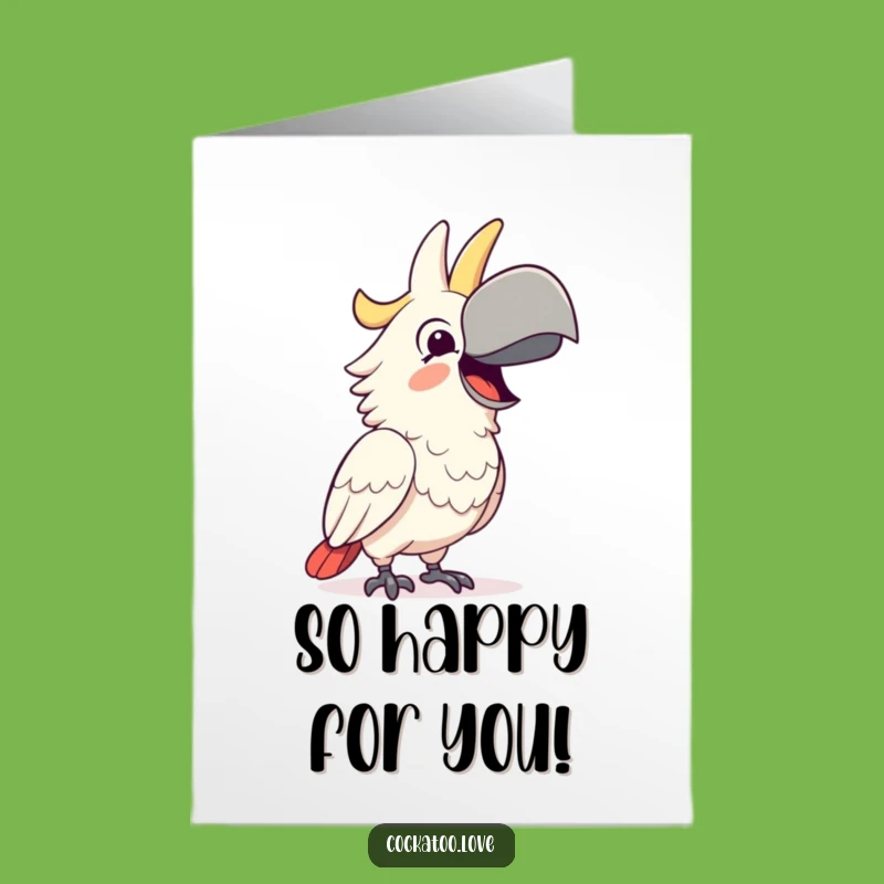Free Printable Congrats Card: Happy Cockatoo, Funny Downloadable for Cheerful Wins