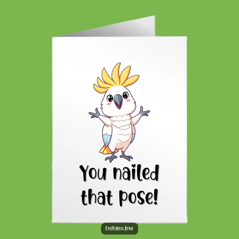 Free Printable Congrats Card: Silly Cockatoo, Funny Downloadable for Your Winner