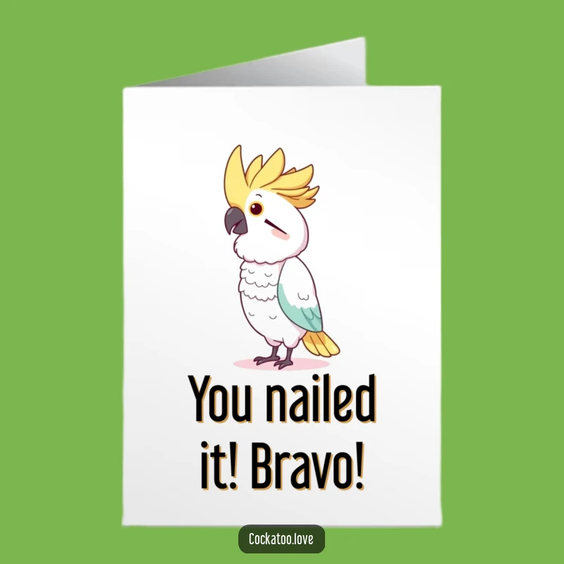 Free Printable Congrats Card: Funny Dancing Cockatoo - Joyful Downloadable Greeting!