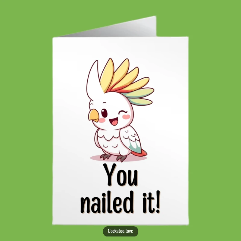 Free Printable Congrats Cockatoo Card: Vibrant Crest Downloadable Greeting for Success