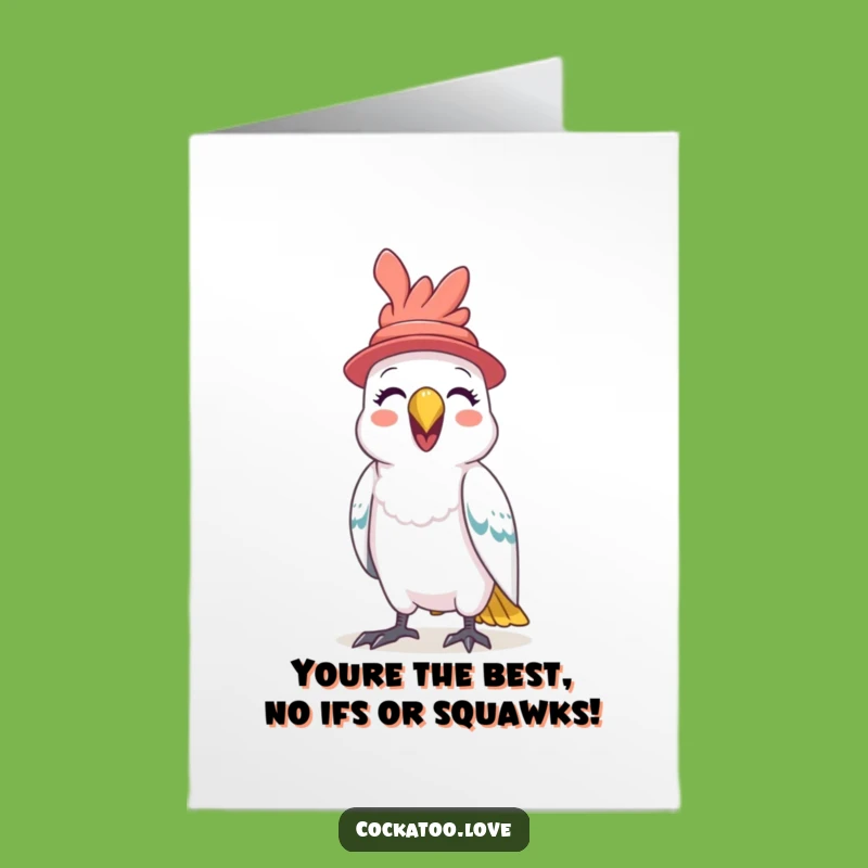 Free Printable Congrats Card: Joyful Cockatoo Squawks Success, Your Go-To Downloadable!